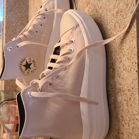 NEW Converse Allstar Chuck Taylor 6.5 Tan High Top Wedges - Picture 3 of 14